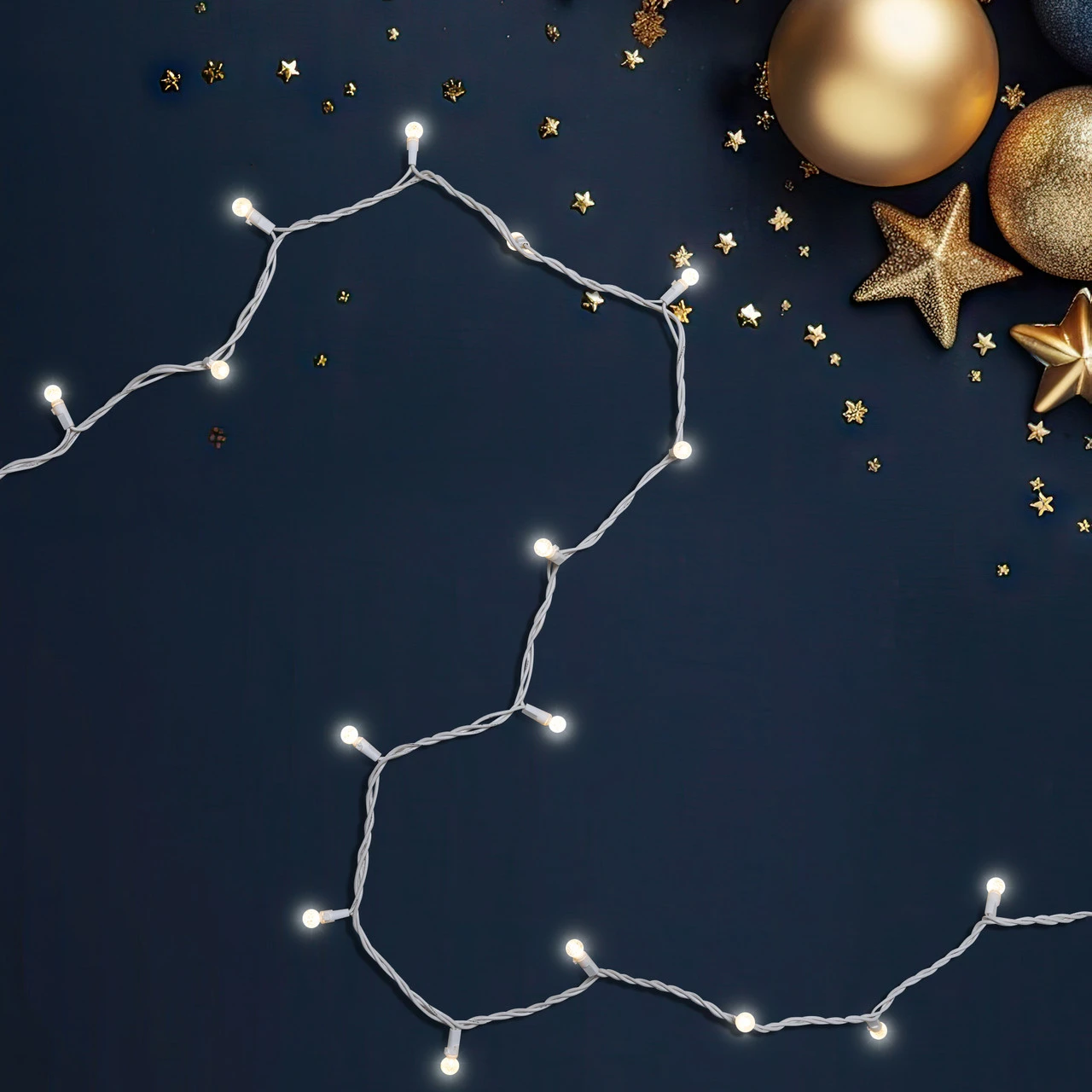 50 Count Warm White LED G12 Berry Mini Christmas Lights, 15.9 Ft White Wire 3 50 Count Warm White LED G12 Berry Mini Christmas Lights, 15.9 Ft White Wire