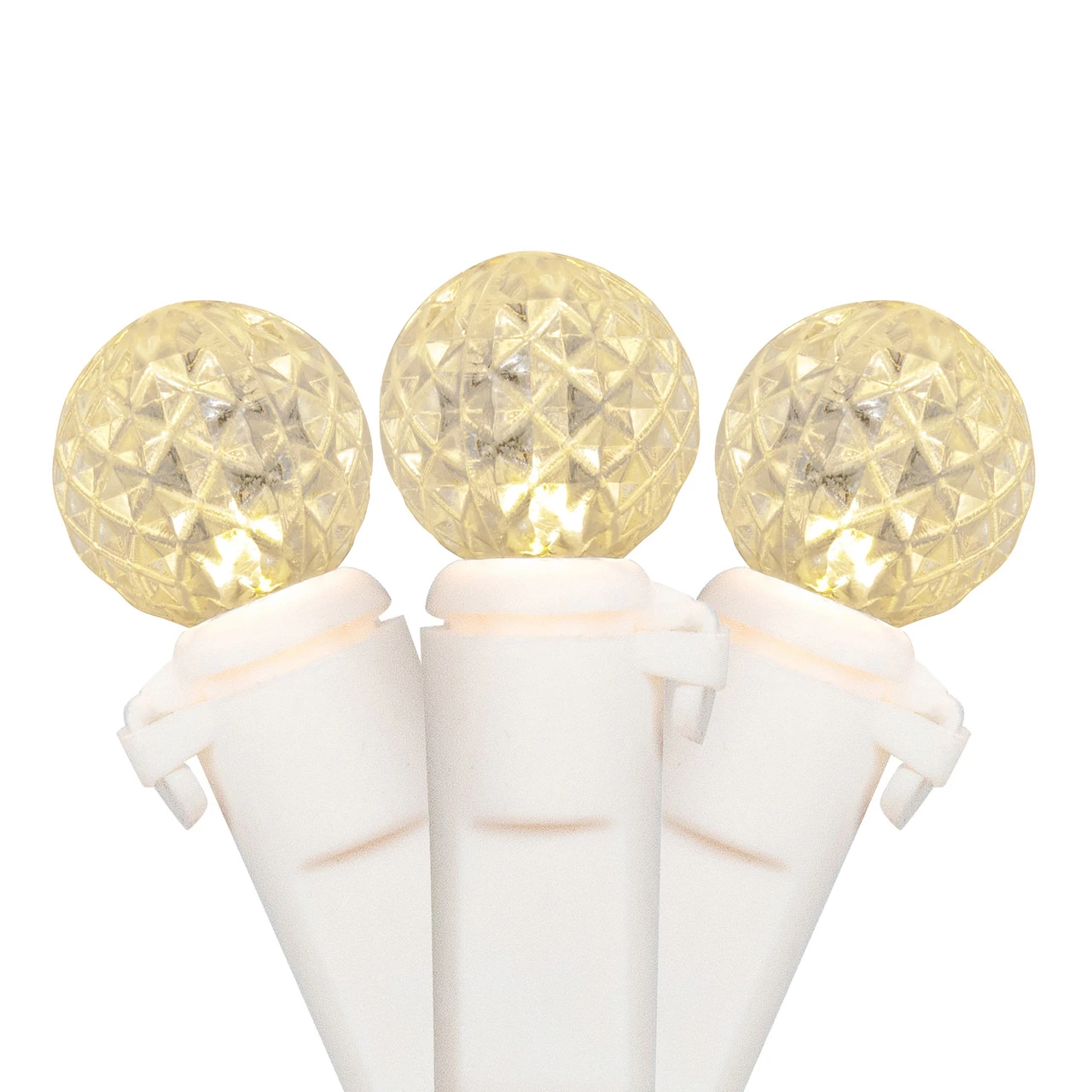 50 Count Warm White LED G12 Berry Mini Christmas Lights, 15.9 Ft White Wire 4 50 Count Warm White LED G12 Berry Mini Christmas Lights, 15.9 Ft White Wire - Image 2