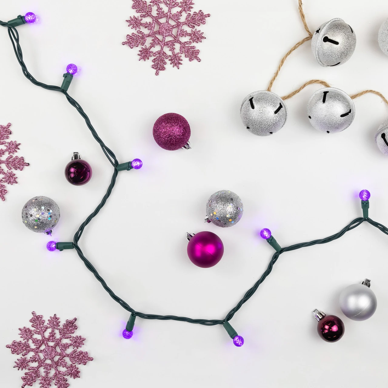 50 Count Purple LED G12 Berry Christmas Lights, 15.9 Ft Green Wire 3 50 Count Purple LED G12 Berry Christmas Lights, 15.9 Ft Green Wire