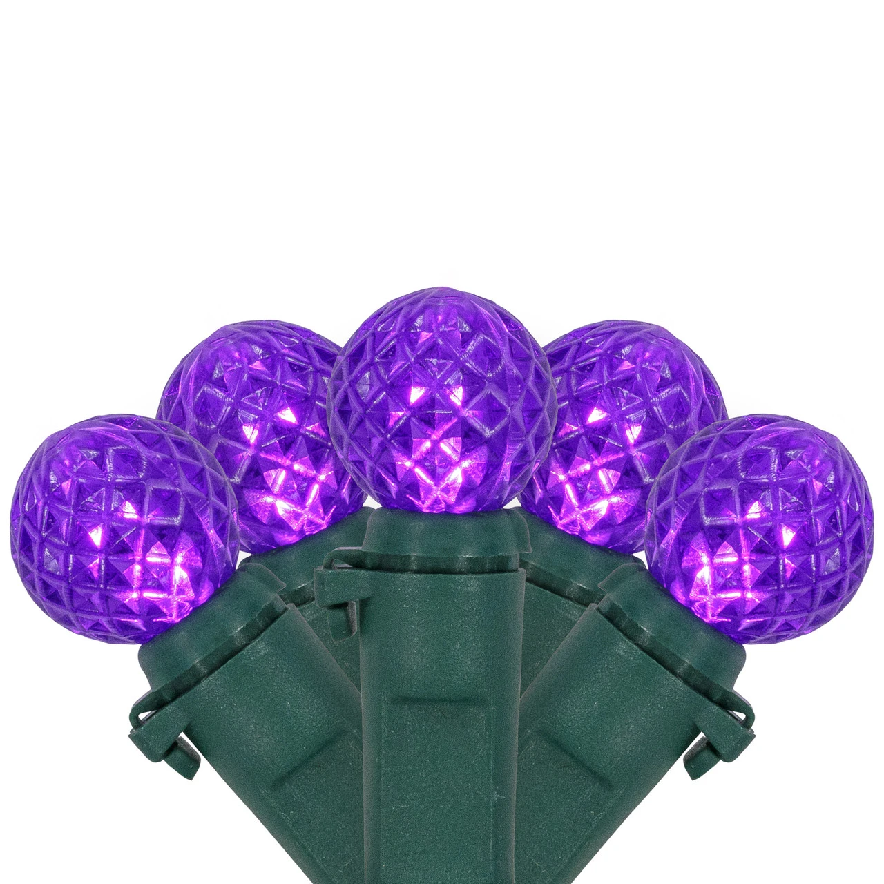 50 Count Purple LED G12 Berry Christmas Lights, 15.9 Ft Green Wire 4 50 Count Purple LED G12 Berry Christmas Lights, 15.9 Ft Green Wire - Image 2