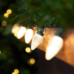 50 Count Warm White LED Faceted C9 Christmas Light Set, 20.25 Ft Green Wire 6 50 Count Warm White LED Faceted C9 Christmas Light Set, 20.25 Ft Green Wire -Christmas Decoration Store northlight ha91259 3 74244.1667531670