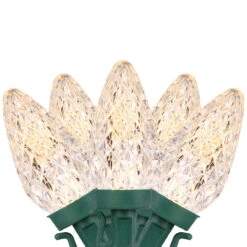 50 Count Warm White LED Faceted C9 Christmas Light Set, 20.25 Ft Green Wire