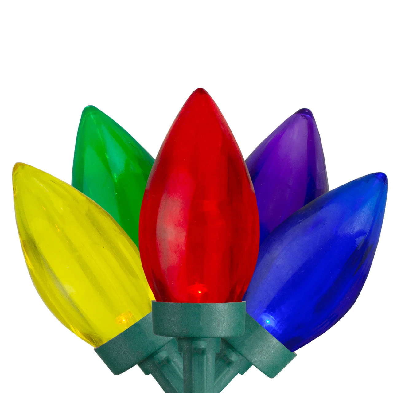 50 Count Multi-Color Transparent LED C9 Christmas Lights, 17 Ft Green Wire 3 50 Count Multi-Color Transparent LED C9 Christmas Lights, 17 Ft Green Wire