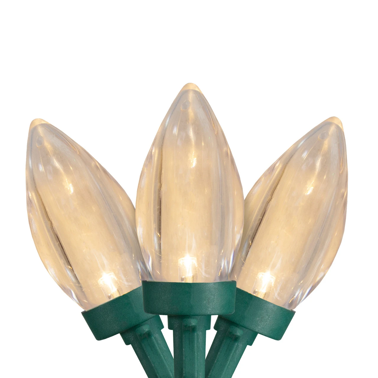 25 Warm White LED C9 Christmas Lights - 16 Ft Green Wire 4 25 Warm White LED C9 Christmas Lights - 16 Ft Green Wire - Image 2
