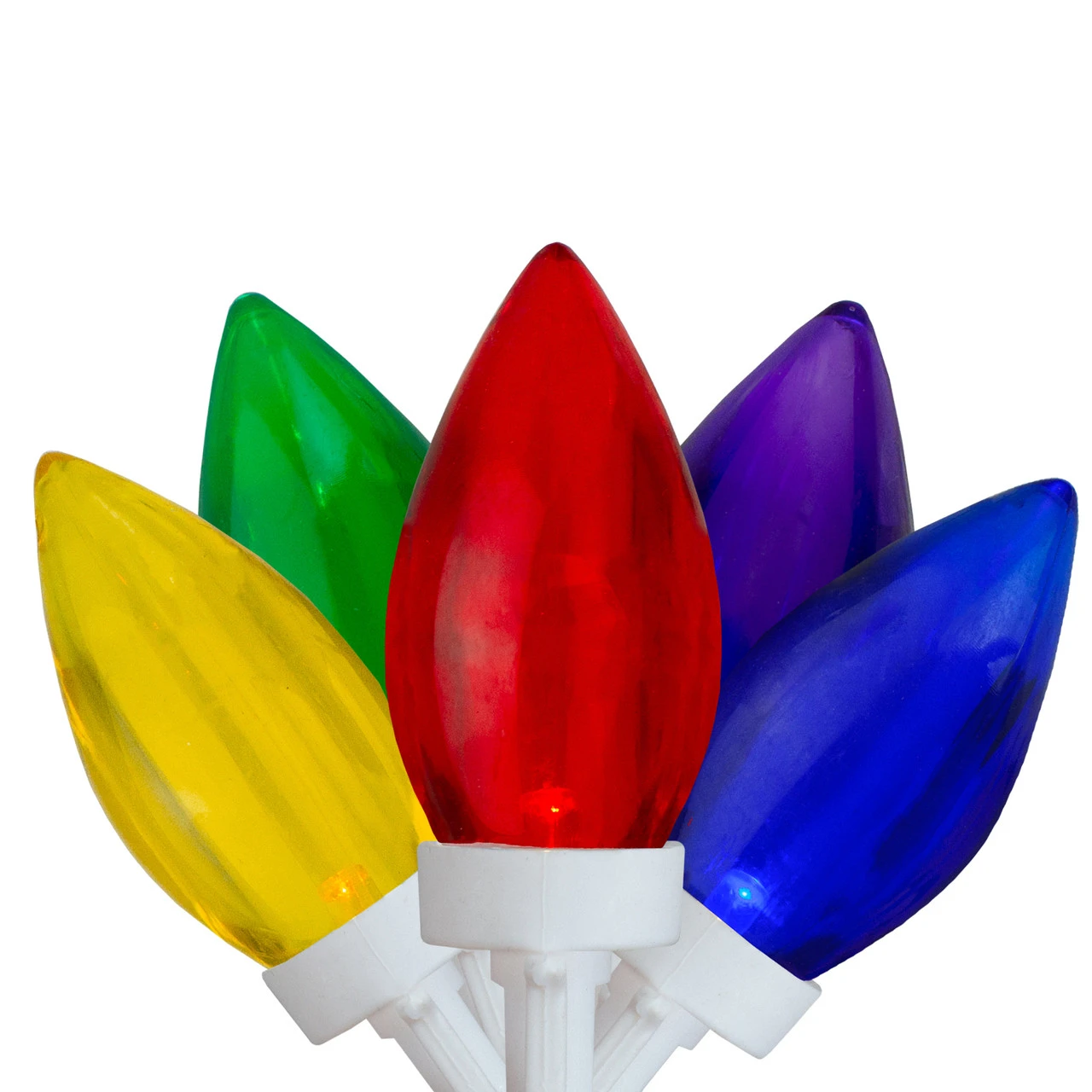 25 Count Multi-Color LED C9 Christmas Lights, 16 Ft White Wire 3 25 Count Multi-Color LED C9 Christmas Lights, 16 Ft White Wire