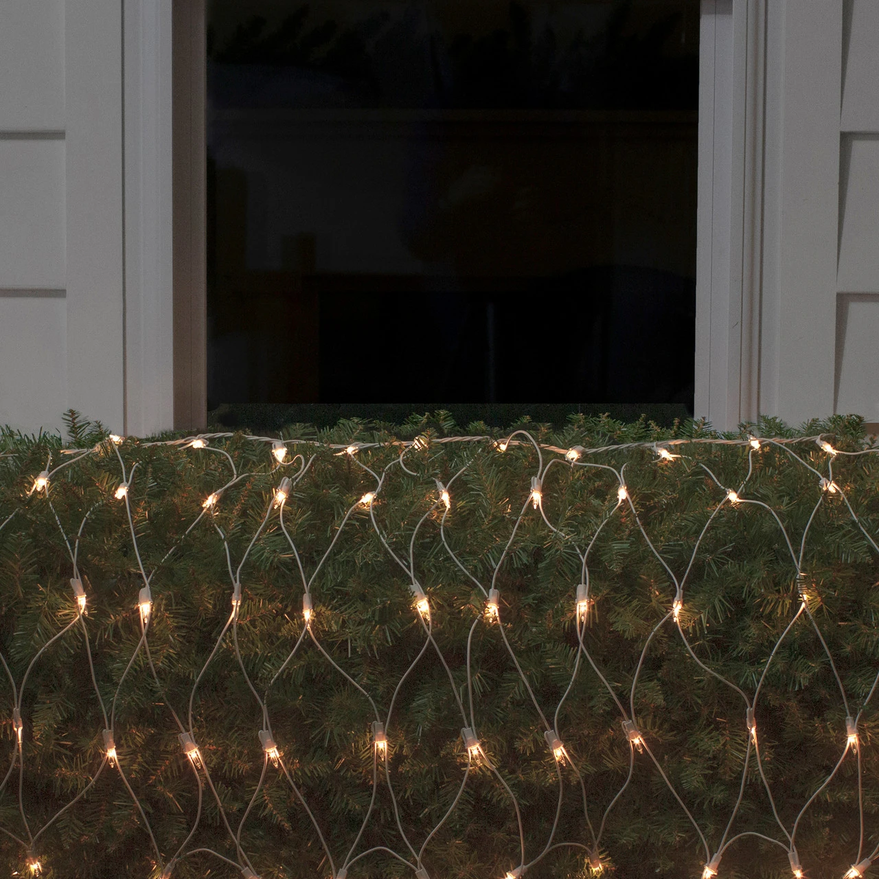 2' X 8' Clear Mini Net Style Column Christmas Lights, White Wire 5 2' X 8' Clear Mini Net Style Column Christmas Lights, White Wire - Image 3