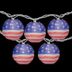 10-Count American Flag 4th Of July Paper Lantern Lights, 8.5ft White Wire 8 10-Count American Flag 4th Of July Paper Lantern Lights, 8.5ft White Wire -Christmas Decoration Store northlight ha92030 01 33438.1667554002