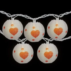 10-Count White And Red Heart Paper Lantern Valentine's Day Lights, 8.5ft White Wire 8 10-Count White And Red Heart Paper Lantern Valentine's Day Lights, 8.5ft White Wire -Christmas Decoration Store northlight ha92034 01 68430.1667531712