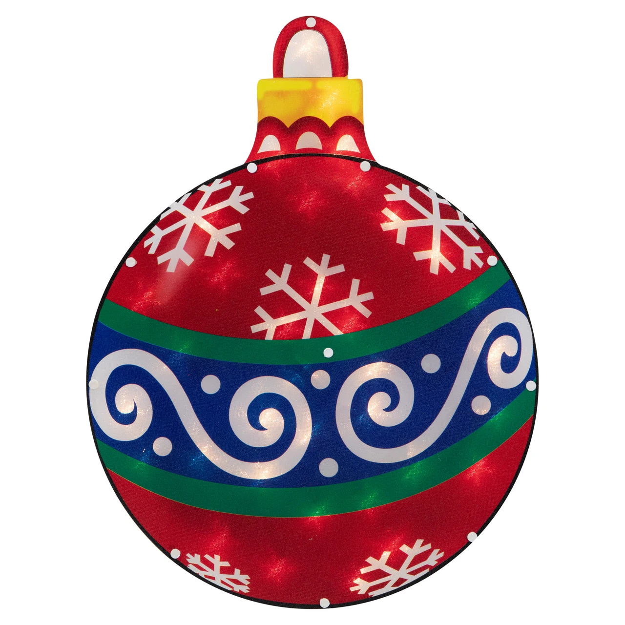 19.5" Lighted Red Christmas Ornament Window Silhouette 4 19.5" Lighted Red Christmas Ornament Window Silhouette - Image 2