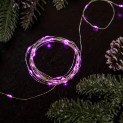 100ct Pink LED Micro Fairy Lights, 16ft Copper Wire