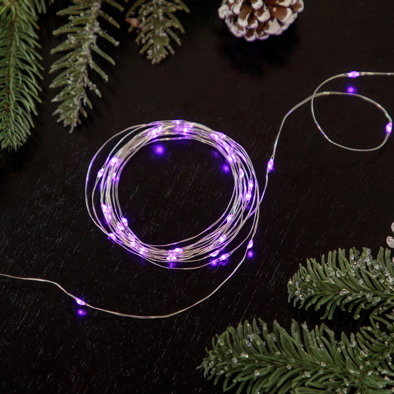 100ct Purple LED Micro Fairy Lights, 16ft Copper Wire 3 100ct Purple LED Micro Fairy Lights, 16ft Copper Wire