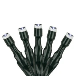 100 Count Pure White LED Solar Power Mini Christmas Light Set With Green Wire