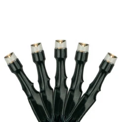 100 Count Warm White LED Solar Power Mini Christmas Light Set With Green Wire