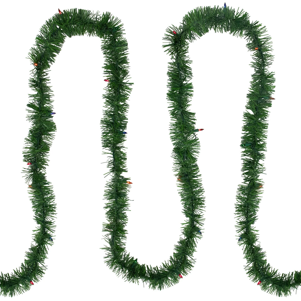 18' Pre-Lit Pine Two-tone Artificial Christmas Garland - Multicolor Lights 5 18' Pre-Lit Pine Two-tone Artificial Christmas Garland - Multicolor Lights - Image 3