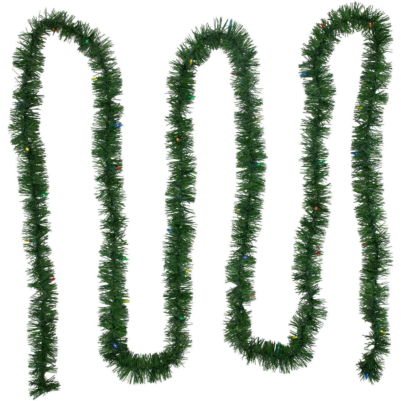 18' Pre-Lit LED Battery Operated Pine Artificial Christmas Garland - Multicolor Lights 3 18' Pre-Lit LED Battery Operated Pine Artificial Christmas Garland - Multicolor Lights