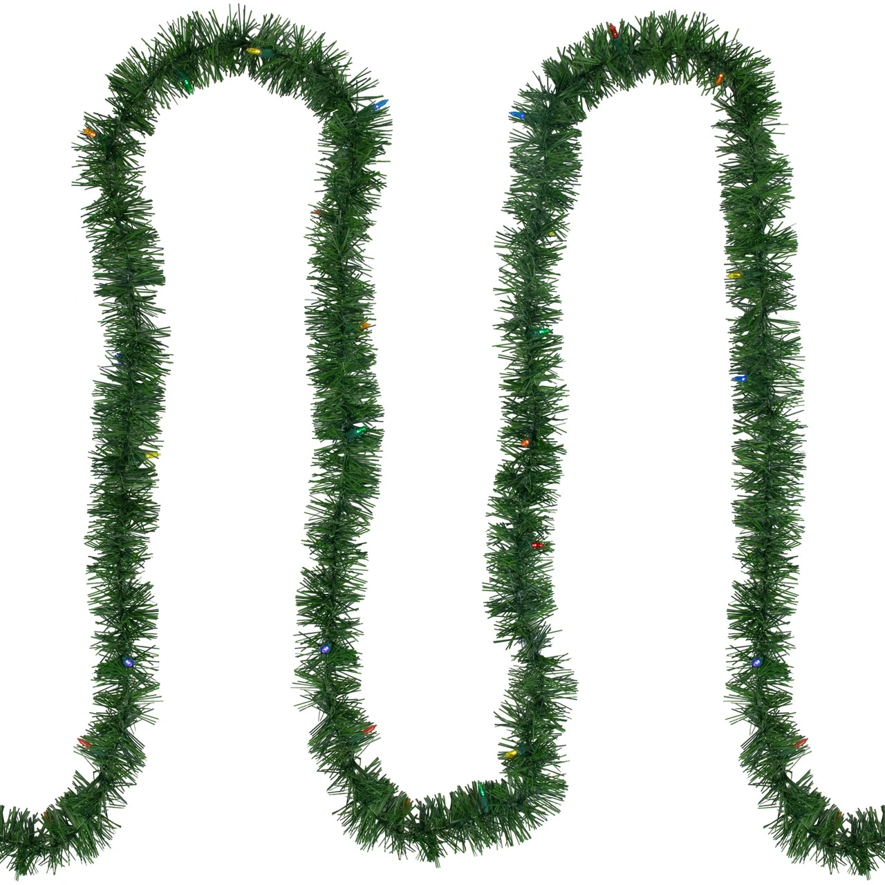 18' Pre-Lit LED Battery Operated Pine Artificial Christmas Garland - Multicolor Lights 5 18' Pre-Lit LED Battery Operated Pine Artificial Christmas Garland - Multicolor Lights - Image 3