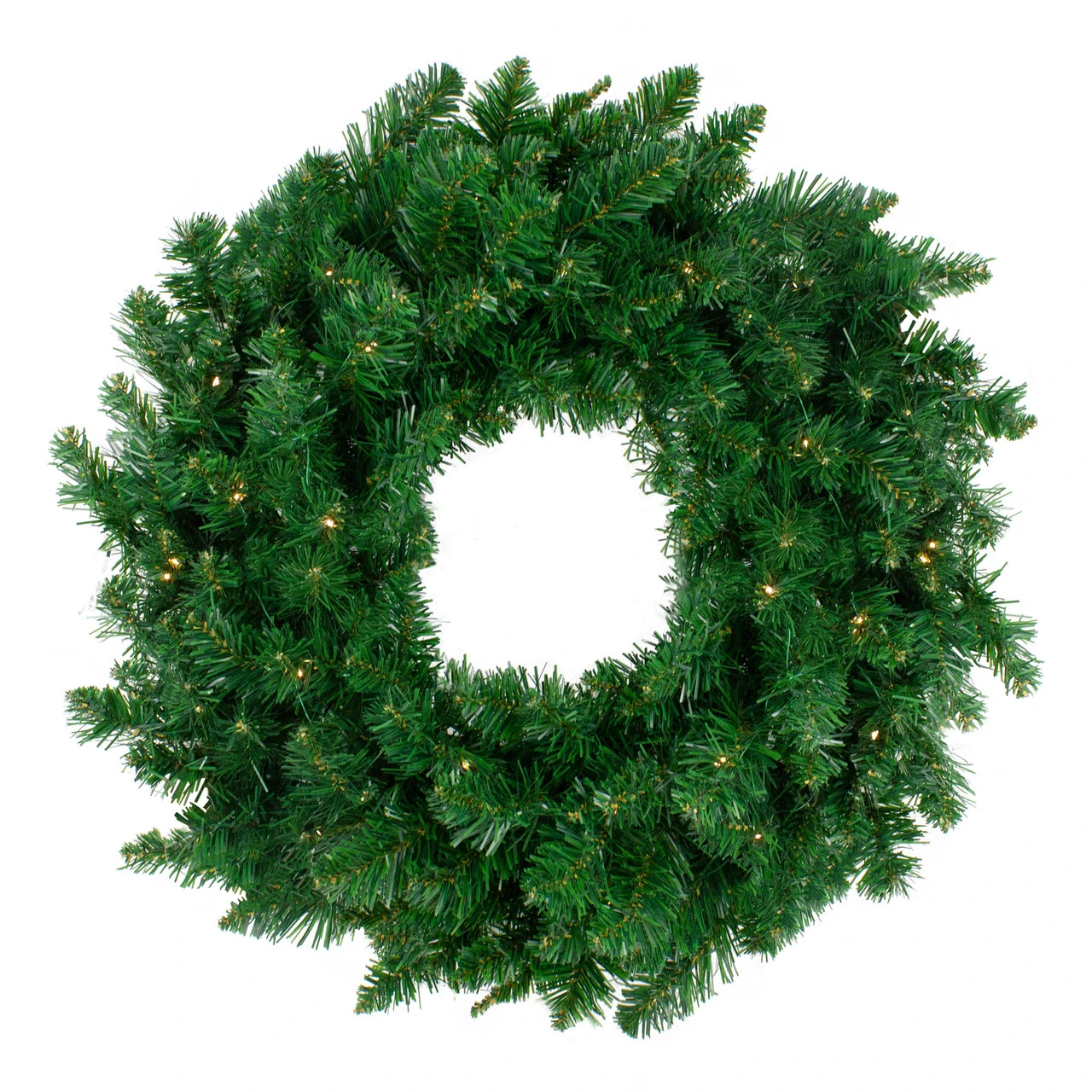 Pre-Lit Twin Lakes Fir Artificial Christmas Wreath - 24-Inch, Warm White LED Lights