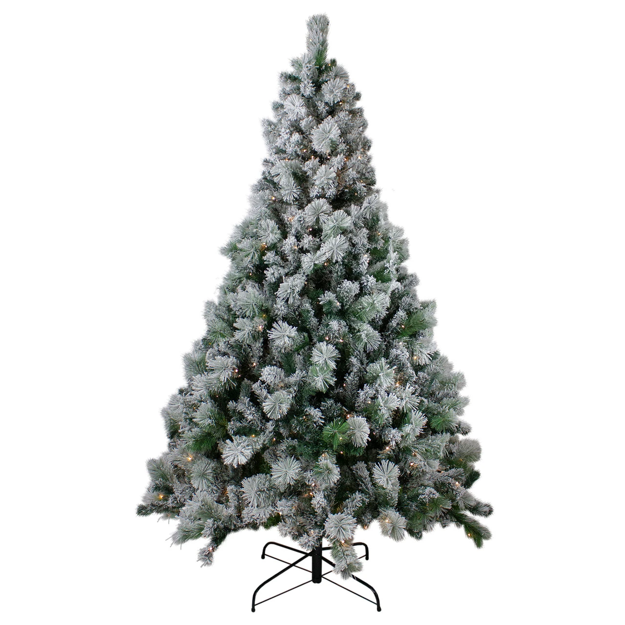 7.5' Pre-Lit Flocked Somerset Spruce Artificial Christmas Tree - Clear Lights 3 7.5' Pre-Lit Flocked Somerset Spruce Artificial Christmas Tree - Clear Lights