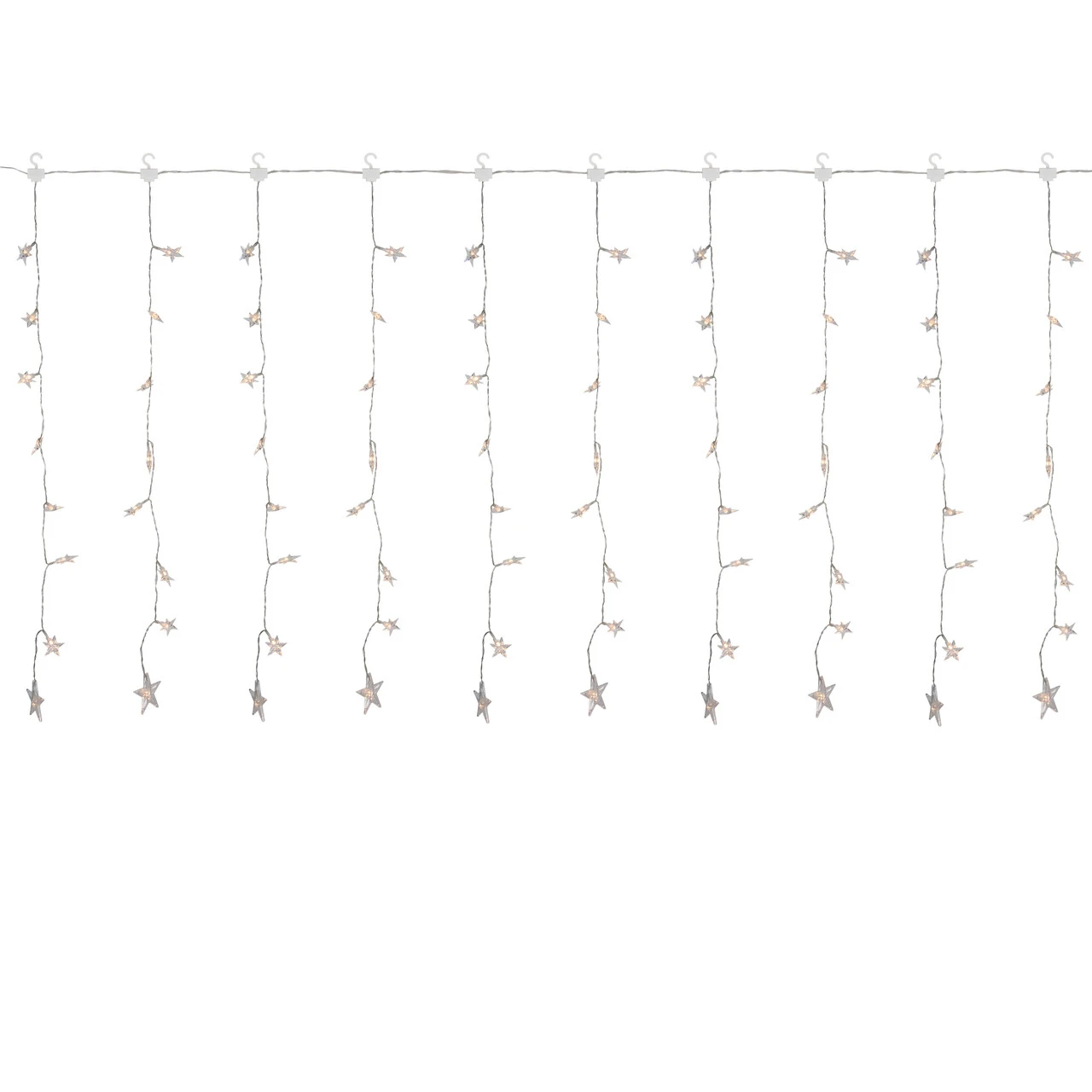 120 LED Warm White Curtain Christmas Lights - 7.5' Clear Wire 3 120 LED Warm White Curtain Christmas Lights - 7.5' Clear Wire