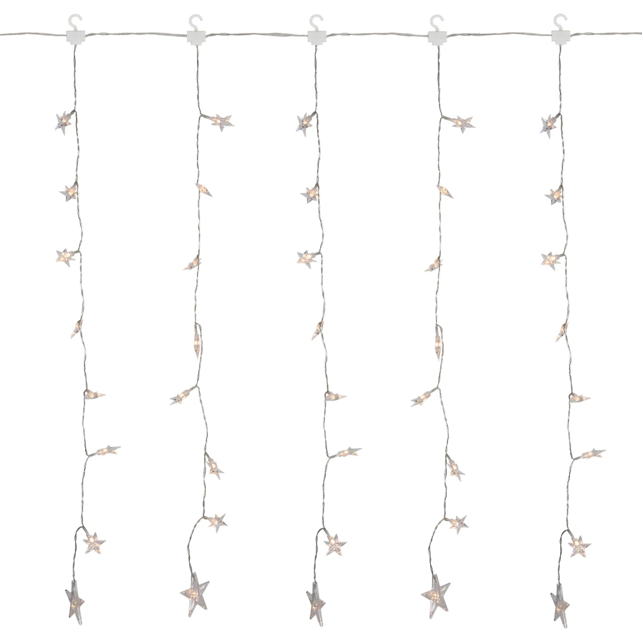 120 LED Warm White Curtain Christmas Lights - 7.5' Clear Wire 4 120 LED Warm White Curtain Christmas Lights - 7.5' Clear Wire - Image 2