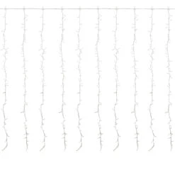 600 LED Warm White Curtain Christmas Lights - 6.5' Clear Wire