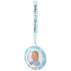 3" Blue Silver-Plated Baby's First Christmas Ornament With European Crystals -Christmas Decoration Store northlight hd15143 3 92059.1688037924