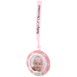3" Pink Silver-Plated Baby's First Christmas Photo Ornament With European Crystals 8 3" Pink Silver-Plated Baby's First Christmas Photo Ornament With European Crystals -Christmas Decoration Store northlight hd15144 3 07654.1688037549