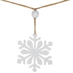 4.75" Snowflake And Frosted Pine Christmas Garland With Wooden Beads - Unlit 13 4.75" Snowflake And Frosted Pine Christmas Garland With Wooden Beads - Unlit -Christmas Decoration Store northlight hh87684 2 25944.1681148469