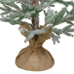 3' Snow Covered Slim Pine Artificial Christmas Tree With Jute Base - Unlit -Christmas Decoration Store northlight hn89325 3 01155.1667535664