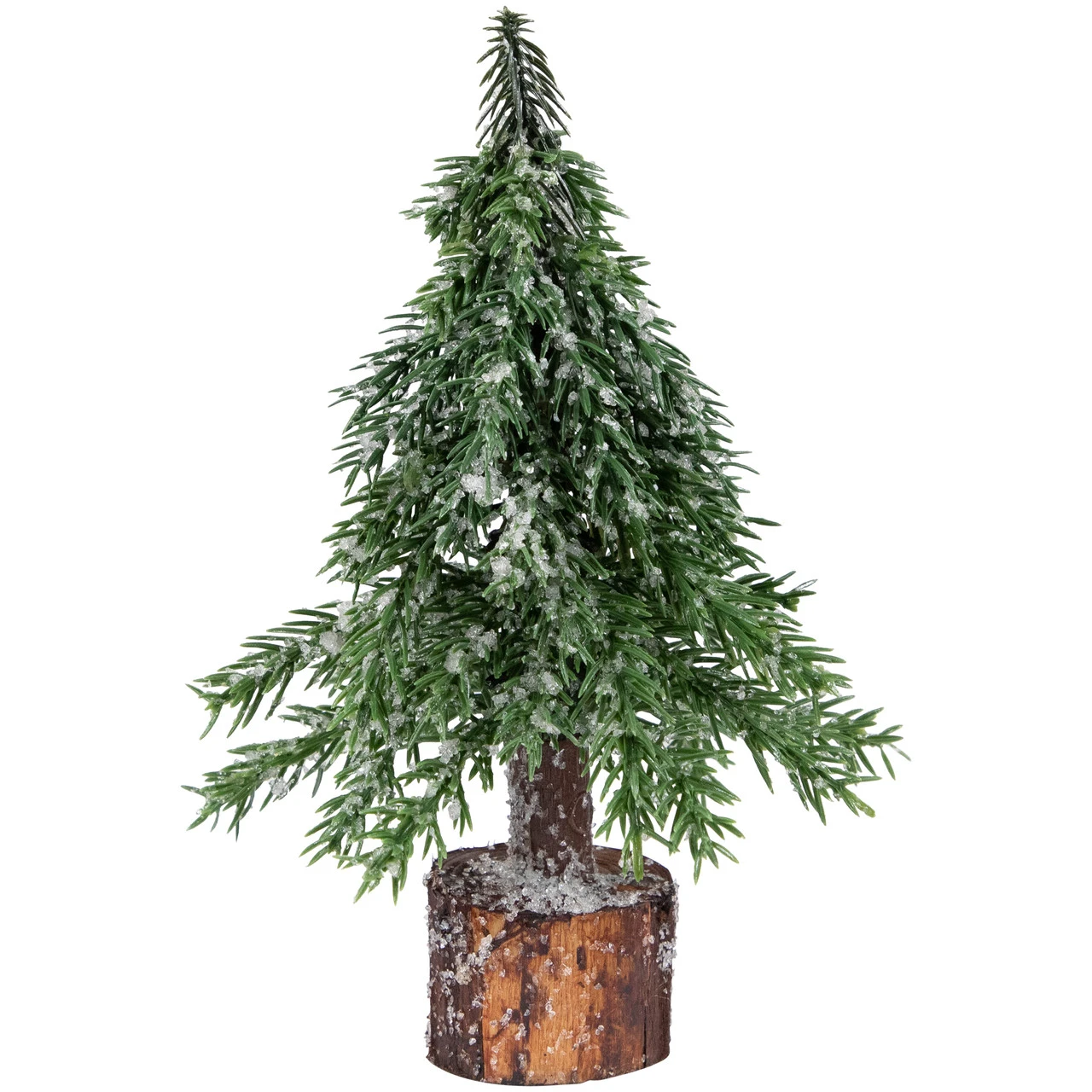 7.5" Frosted Icy Pine Christmas Tree With Jute Base 3 7.5" Frosted Icy Pine Christmas Tree With Jute Base