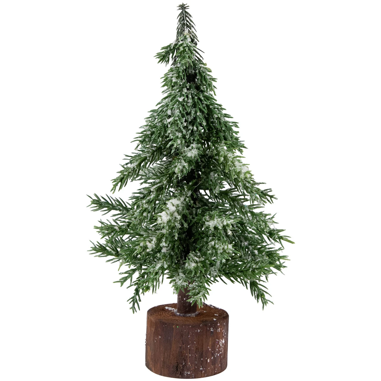 10.5" Frosted Icy Pine Christmas Tree With Jute Base 3 10.5" Frosted Icy Pine Christmas Tree With Jute Base