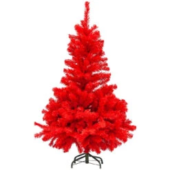 4' Scarlett Red Pine Artificial Christmas Tree, Unlit