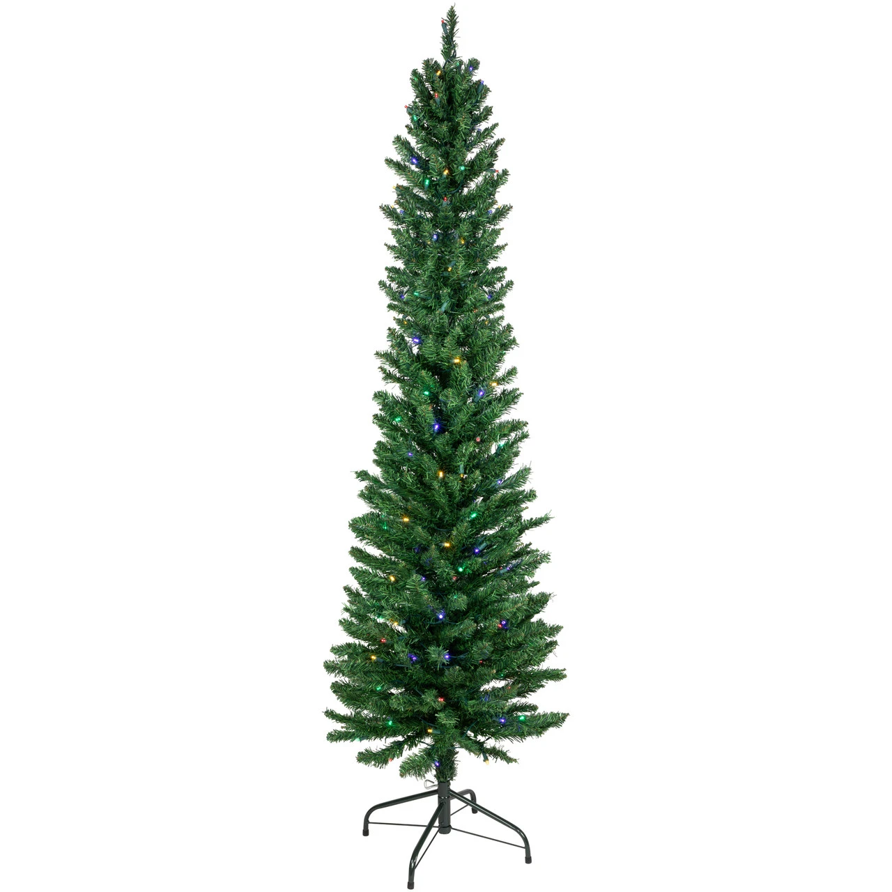 6' Pre-Lit Pencil Northern Balsam Fir Artificial Christmas Tree, Multi LED Lights 3 6' Pre-Lit Pencil Northern Balsam Fir Artificial Christmas Tree, Multi LED Lights