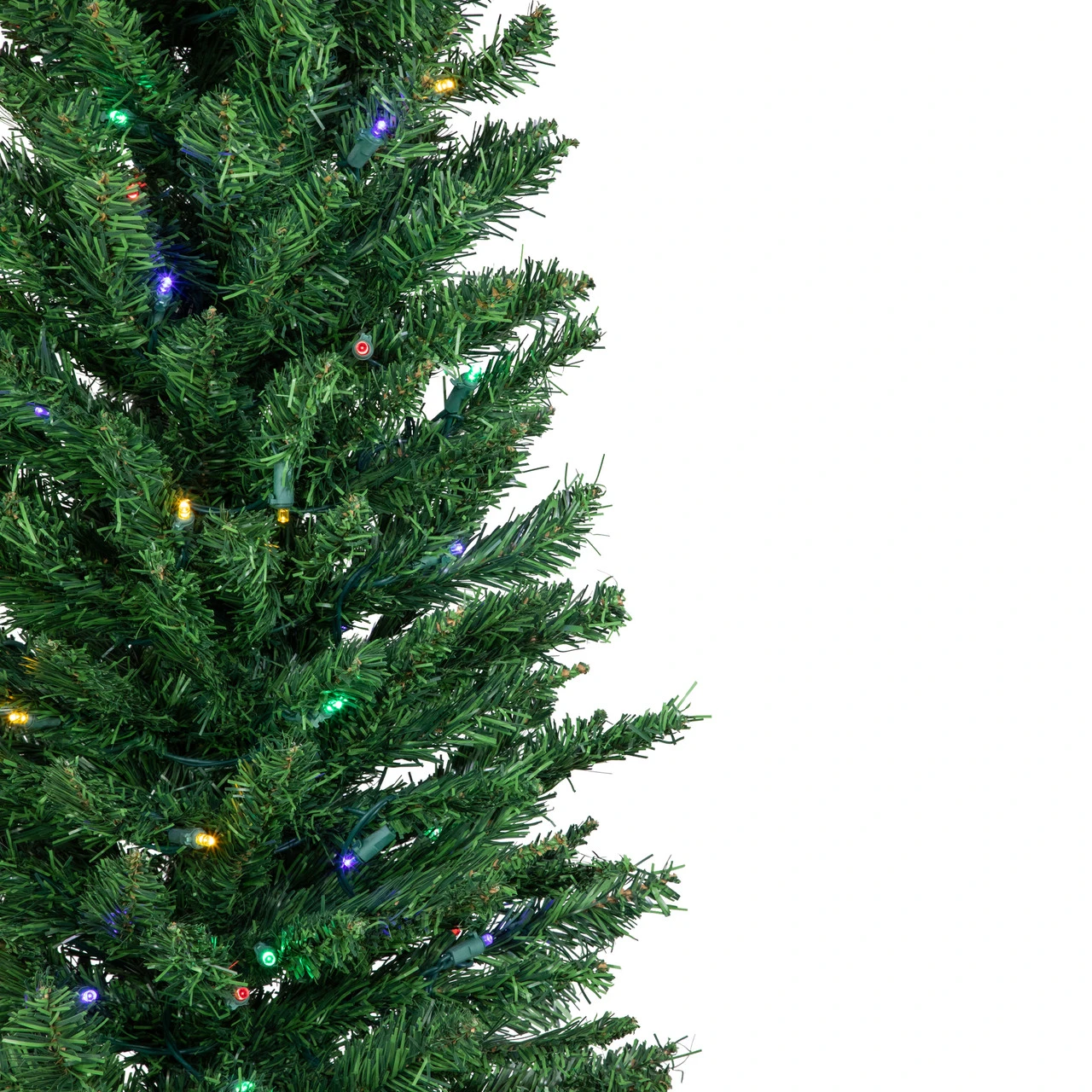6' Pre-Lit Pencil Northern Balsam Fir Artificial Christmas Tree, Multi LED Lights 4 6' Pre-Lit Pencil Northern Balsam Fir Artificial Christmas Tree, Multi LED Lights - Image 2