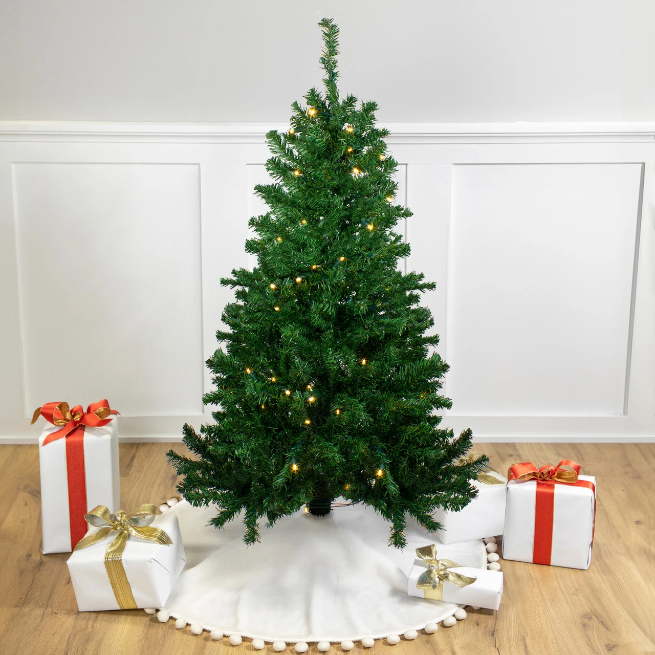 4' Pre-Lit Mixed Classic Pine Medium Artificial Christmas Tree - Warm Clear LED Lights 3 4' Pre-Lit Mixed Classic Pine Medium Artificial Christmas Tree - Warm Clear LED Lights