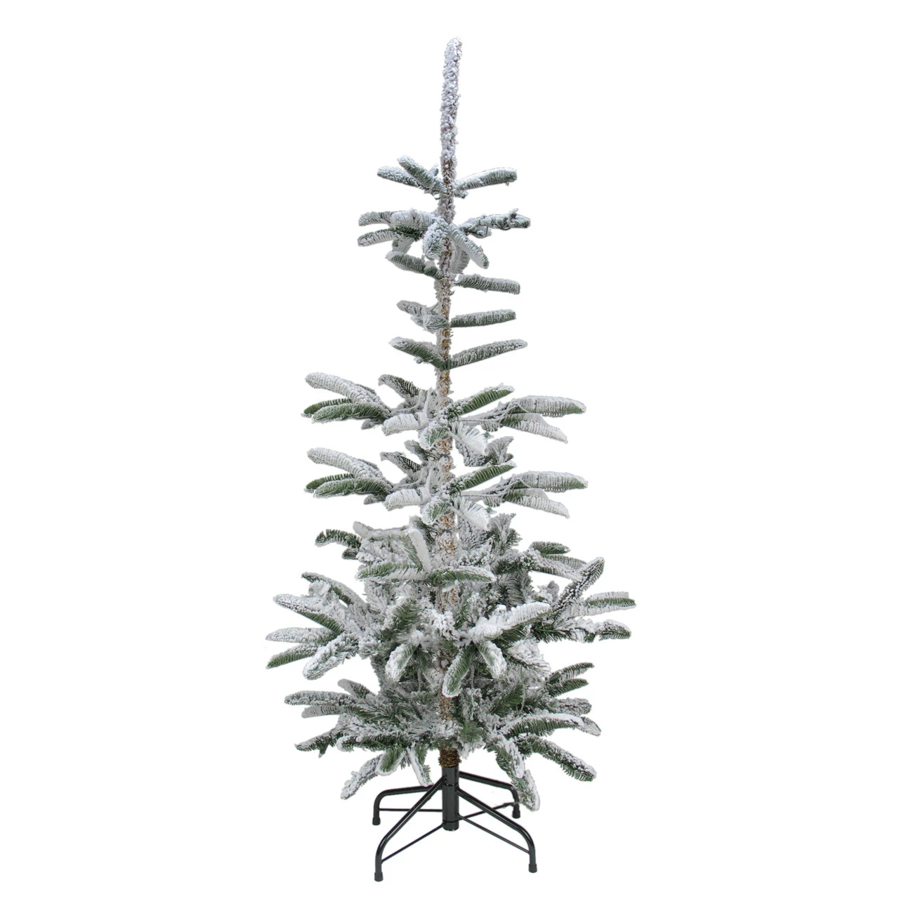 9' Slim Flocked Nordmann Fir Artificial Christmas Tree - Unlit 4 9' Slim Flocked Nordmann Fir Artificial Christmas Tree - Unlit - Image 2