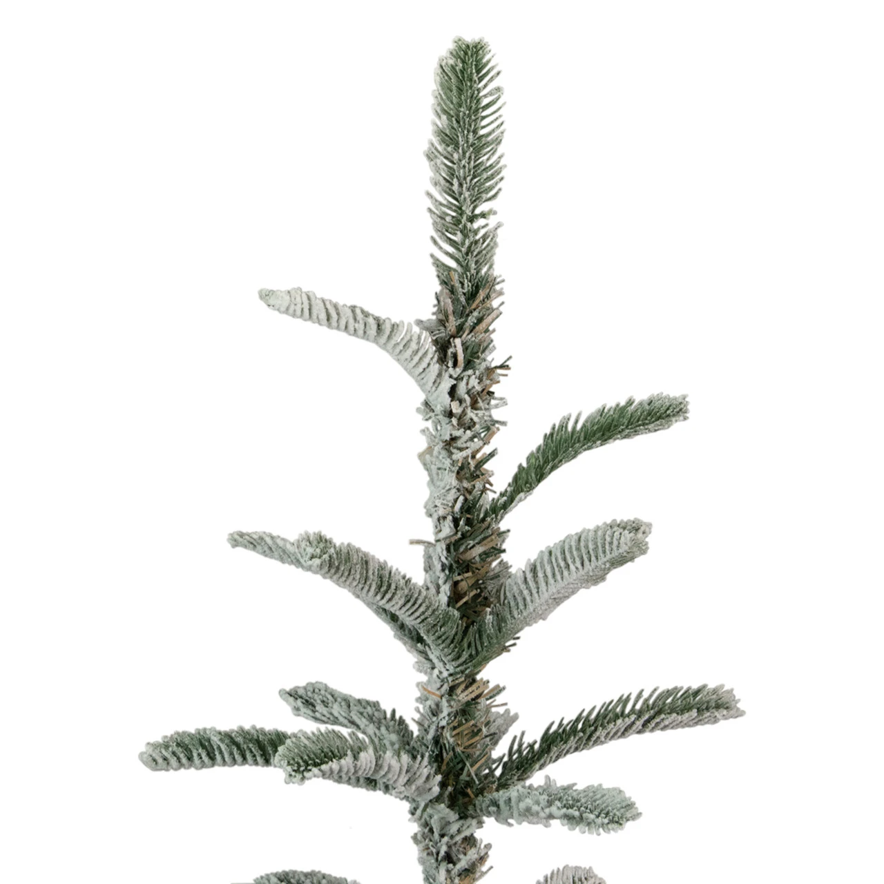 7.5' Slim Flocked Nordmann Fir Artificial Christmas Tree - Unlit 6 7.5' Slim Flocked Nordmann Fir Artificial Christmas Tree - Unlit - Image 4