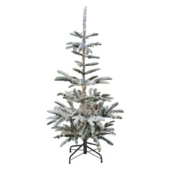 6.5' Pre-Lit Flocked Slim Nordmann Fir Artificial Christmas Tree - Warm Clear LED Lights -Christmas Decoration Store northlight j00093 2 93230.1684869806