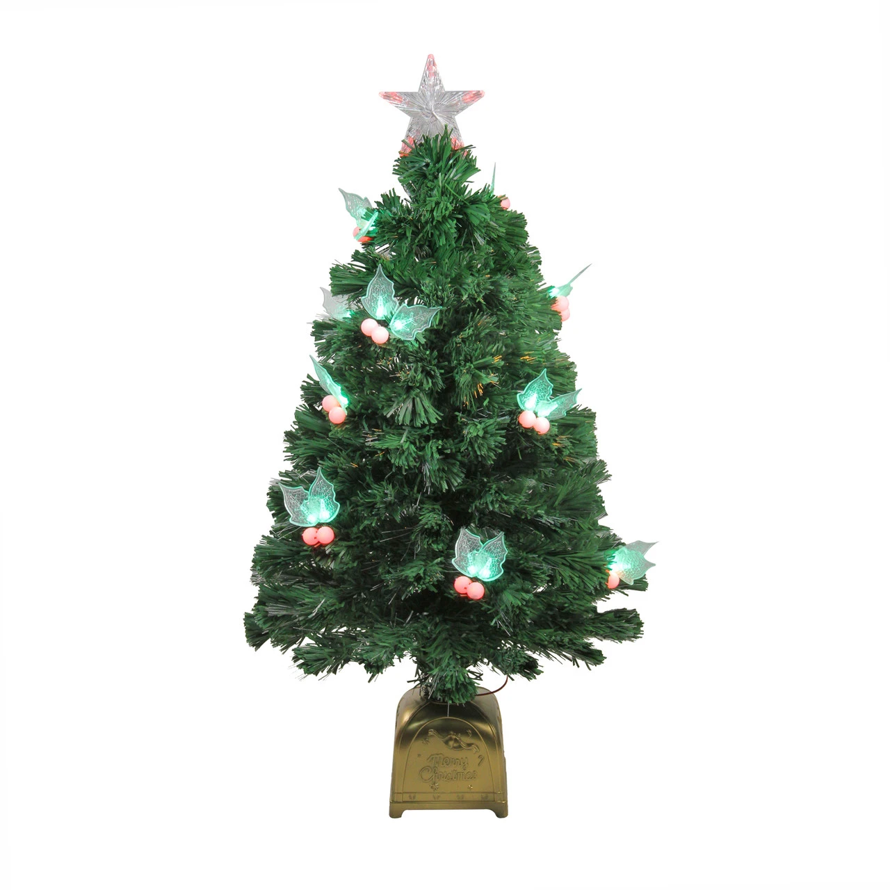3' Pre-Lit Medium Profile Holly Berries Artificial Christmas Tree - Multi-Color LED Lights 3 3' Pre-Lit Medium Profile Holly Berries Artificial Christmas Tree - Multi-Color LED Lights