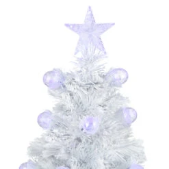 3' Pre-Lit White Fiber Optic Artificial Christmas Tree, White Lights -Christmas Decoration Store northlight j65105 3 04277.1683034941