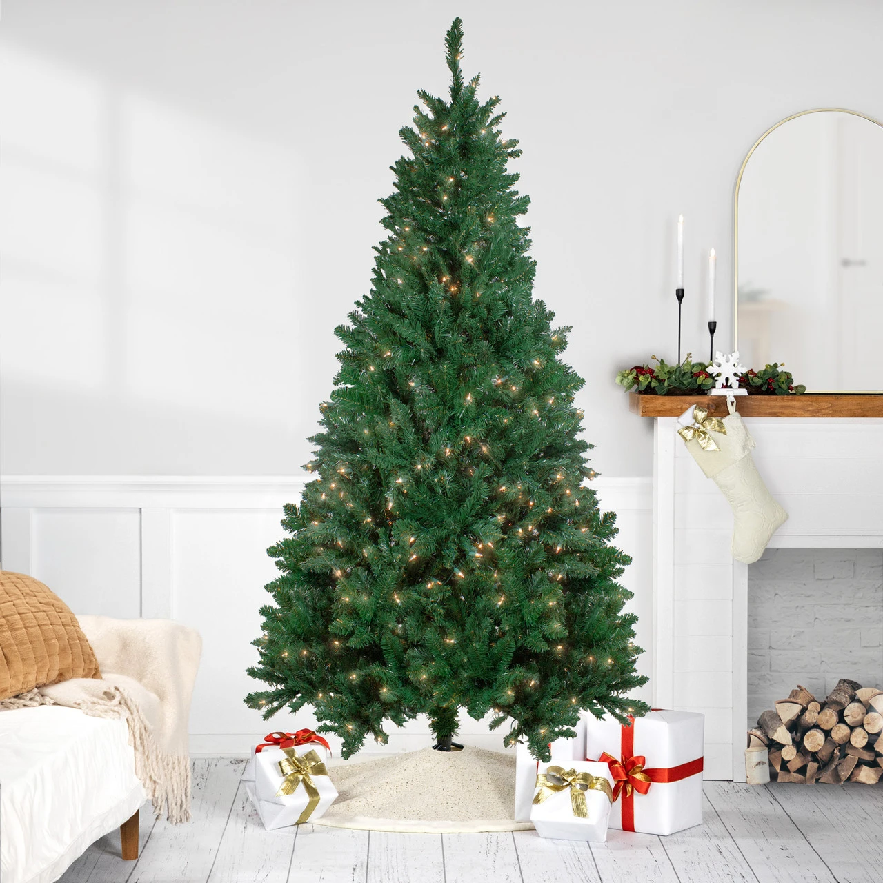 7.5ft Pre-Lit Ravenna Pine Artificial Christmas Tree - Warm White LED Lights 3 7.5ft Pre-Lit Ravenna Pine Artificial Christmas Tree - Warm White LED Lights