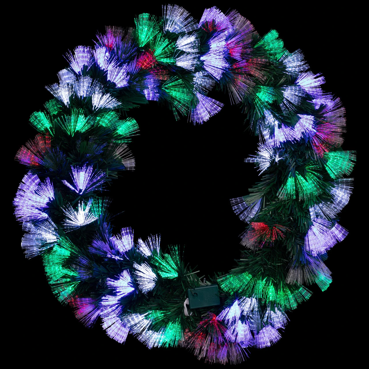 24" Multi-Function Coloring Changing Fiber Optic Artificial Pine Christmas Wreath 5 24" Multi-Function Coloring Changing Fiber Optic Artificial Pine Christmas Wreath - Image 3