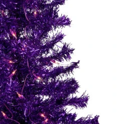 6' Pre-Lit Purple Artificial Tinsel Christmas Tree, Clear Lights -Christmas Decoration Store northlight j92317 3 36276.1667663529