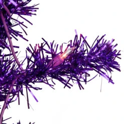 6' Pre-Lit Purple Artificial Tinsel Christmas Tree, Clear Lights -Christmas Decoration Store northlight j92317 4 64270.1667663528