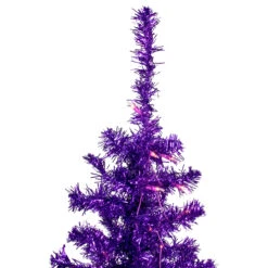 6' Pre-Lit Purple Artificial Tinsel Christmas Tree, Clear Lights -Christmas Decoration Store northlight j92317 5 81177.1667663529