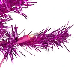 6' Pre-Lit Pink Artificial Tinsel Christmas Tree, Clear Lights -Christmas Decoration Store northlight j92320 4 97244.1667535858