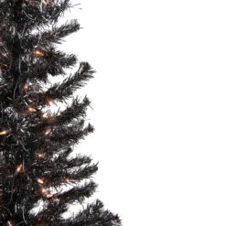 4' Pre-Lit Black Artificial Tinsel Christmas Tree, Clear Lights 10 4' Pre-Lit Black Artificial Tinsel Christmas Tree, Clear Lights -Christmas Decoration Store northlight j92323 3 60199.1667569737
