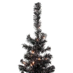 4' Pre-Lit Black Artificial Tinsel Christmas Tree, Clear Lights 9 4' Pre-Lit Black Artificial Tinsel Christmas Tree, Clear Lights -Christmas Decoration Store northlight j92323 5 80931.1667569737