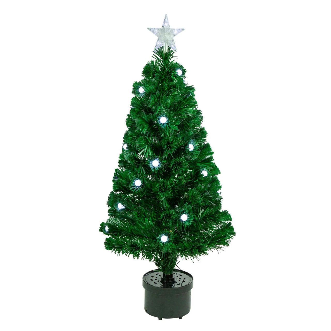 3' Pre-Lit Color Changing Fiber Optic Artificial Christmas Tree With Balls 3 3' Pre-Lit Color Changing Fiber Optic Artificial Christmas Tree With Balls