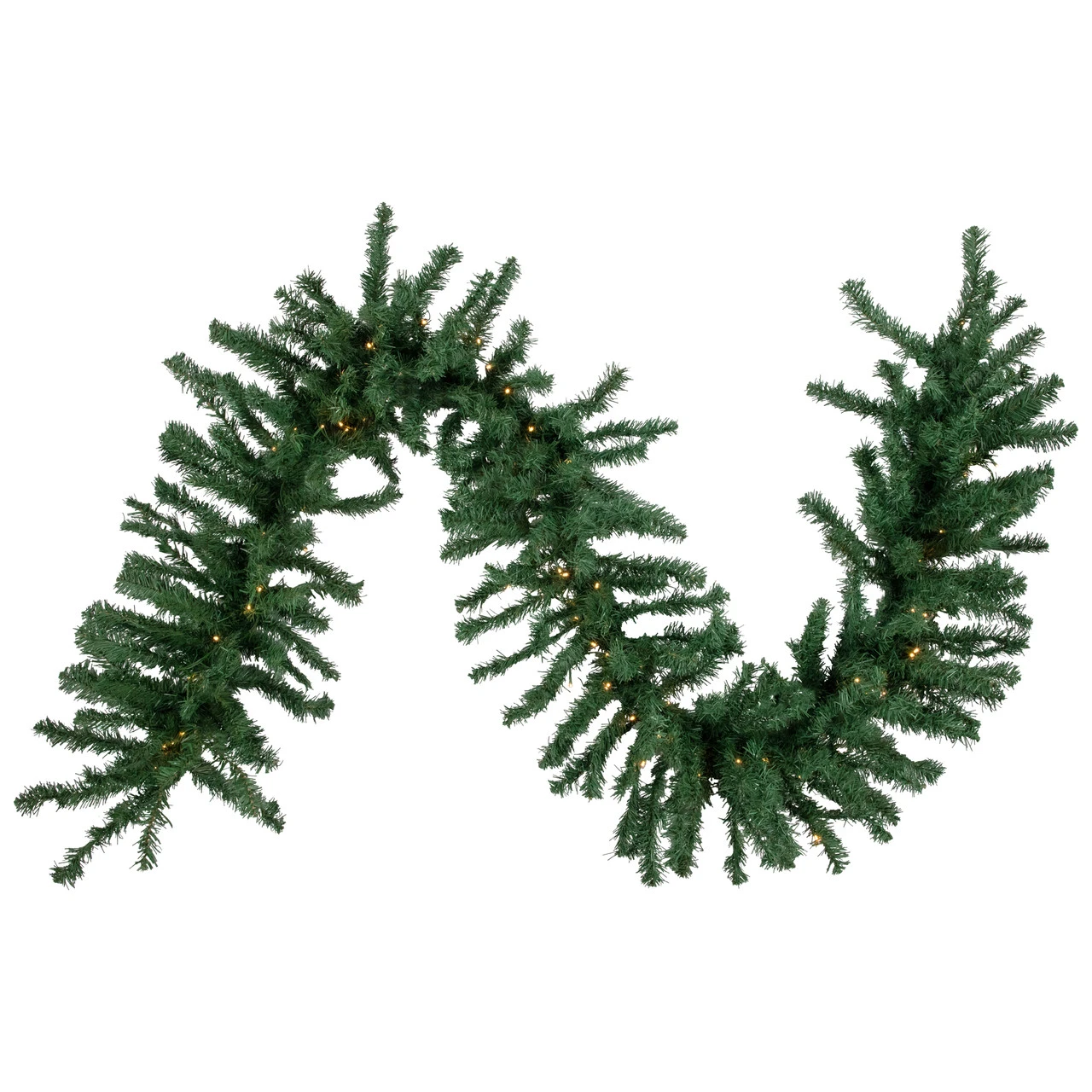 9' X 20" Pre-Lit Green Artificial Pine Christmas Garland, Warm White LED Lights 3 9' X 20" Pre-Lit Green Artificial Pine Christmas Garland, Warm White LED Lights